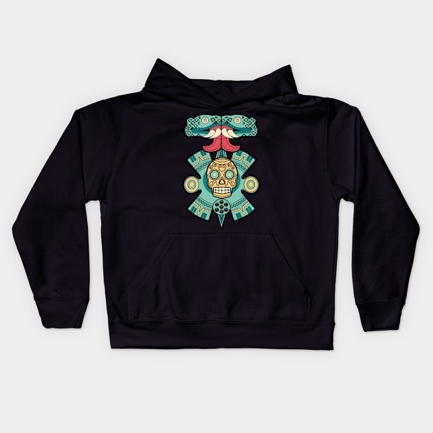 Aztec Empire Art Motif Kids Hoodie by VinagreShop